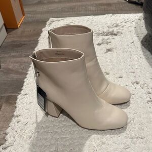 Elegant Cream Ankle Boots